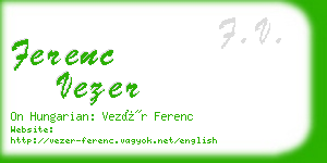 ferenc vezer business card